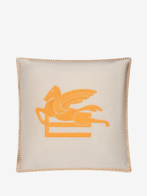 Etro Cushion Ribot Embroidered  45X45 White-Yellow