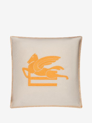 Etro Cushion Ribot Embroidered  45X45 White-Yellow