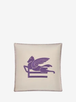 Etro Cushion Ribot Embroidered  45X45 White-Purple