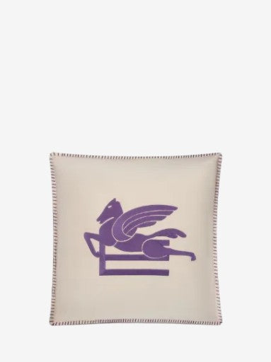 Etro Cushion Ribot Embroidered  45X45 White-Purple
