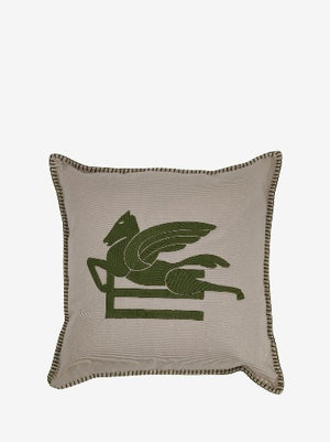 Etro Cushion Ribot Embroidered  45X45 White-Green