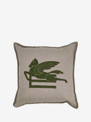 Etro Cushion Ribot Embroidered  45X45 White-Green