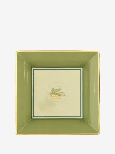 Etro Tray Pegaso Square  24X24 H. 6 Cm Green