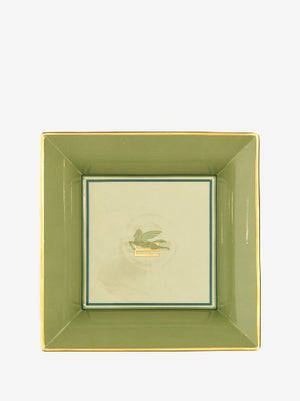 Etro Tray Pegaso Square  24X24 H. 6 Cm Green