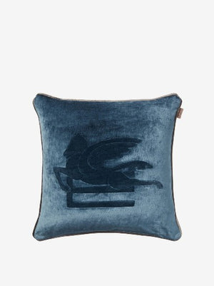 Etro Cushion New Pegaso Embroidered  W/Piping 45 Navy