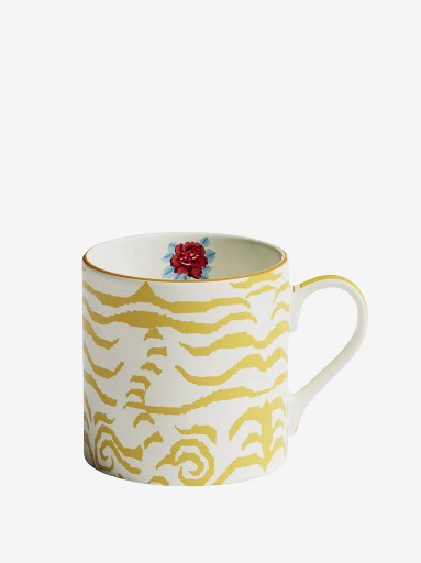 Lisa Corti Mug Porcelain Indian Tiger Gold Unica