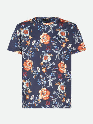 Etro Crew Roma Sleeve Print White