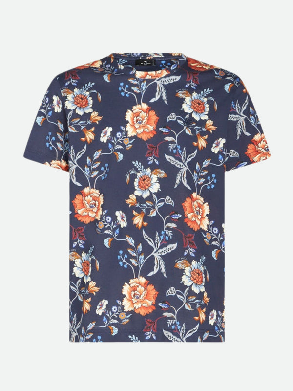 Etro Crew Roma Sleeve Print White