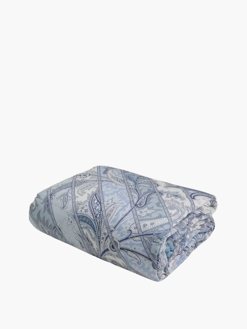 Etro Bed Linen Yaara Panel Quilted Bedcover 270X270 100 Gr Blue/White