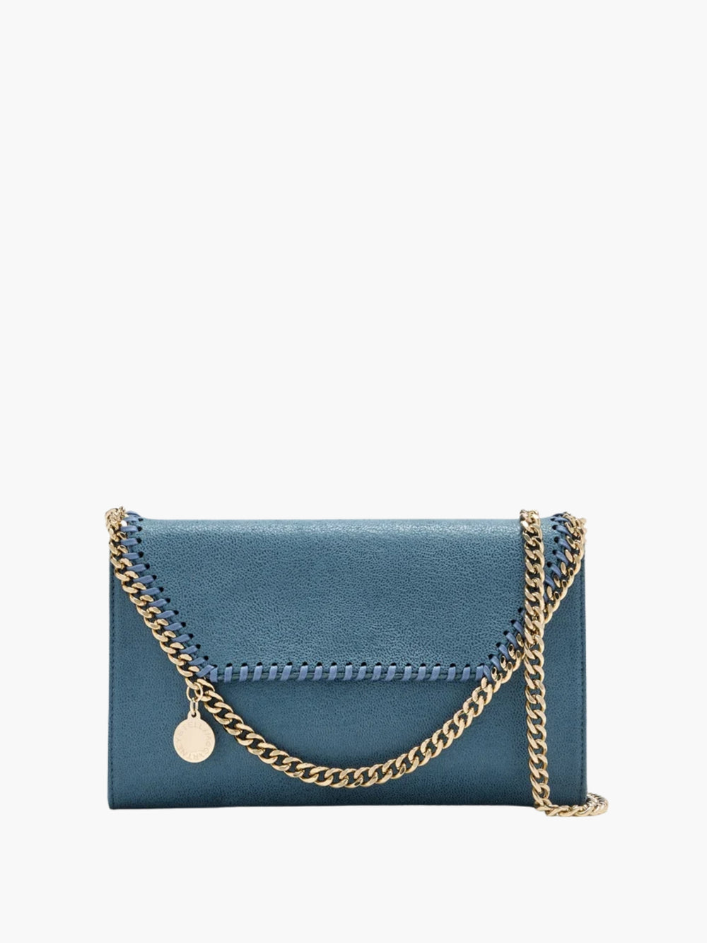 Stella Mccartney Bag Falabella Wallet W/chain Eco Shaggy Deer Feather Blue