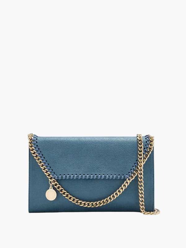 Stella Mccartney Bag Falabella Wallet W/chain Eco Shaggy Deer Feather Blue