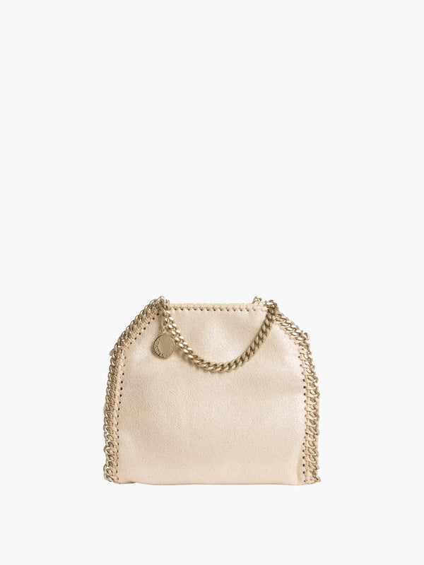 Stella Mccartney Bag Falabella Tiny Eco Shiny Dotted Chamois Gold