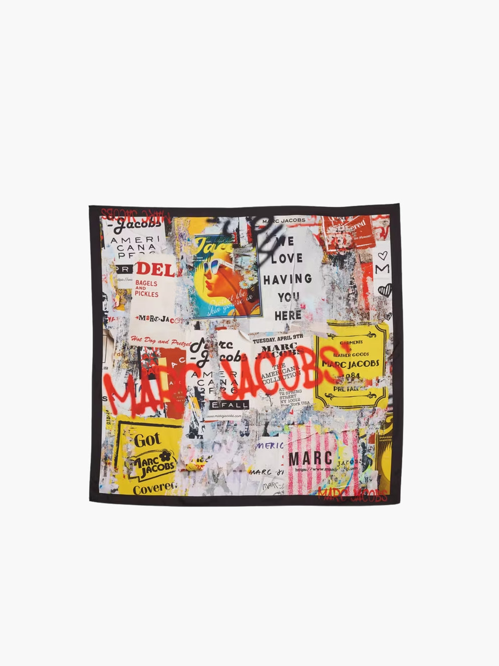 Marc Jacobs Scarf Americana Silk White Multi