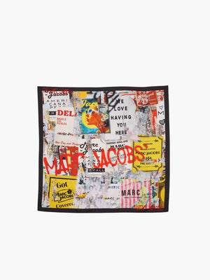 Marc Jacobs Scarf Americana Silk White Multi