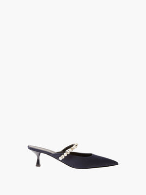 Stella Mccartney Heels Elsa Mule Satin W/ Crystals And Alter Ink