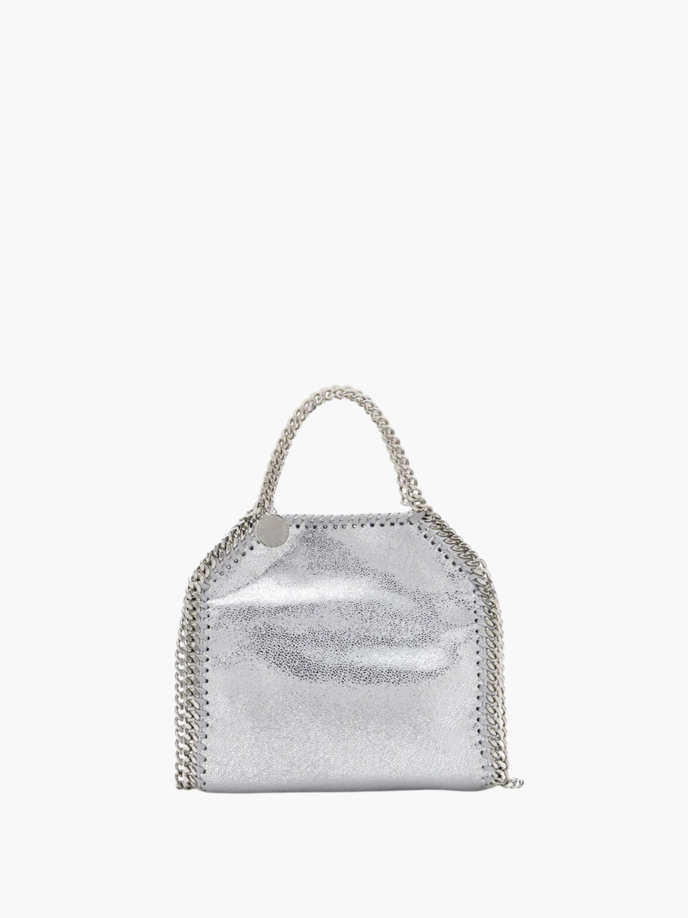 Stella Mccartney Bag Falabella Tiny Eco Shiny Dotted Chamois Silver