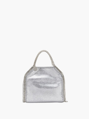 Stella Mccartney Bag Falabella Tiny Eco Shiny Dotted Chamois Silver