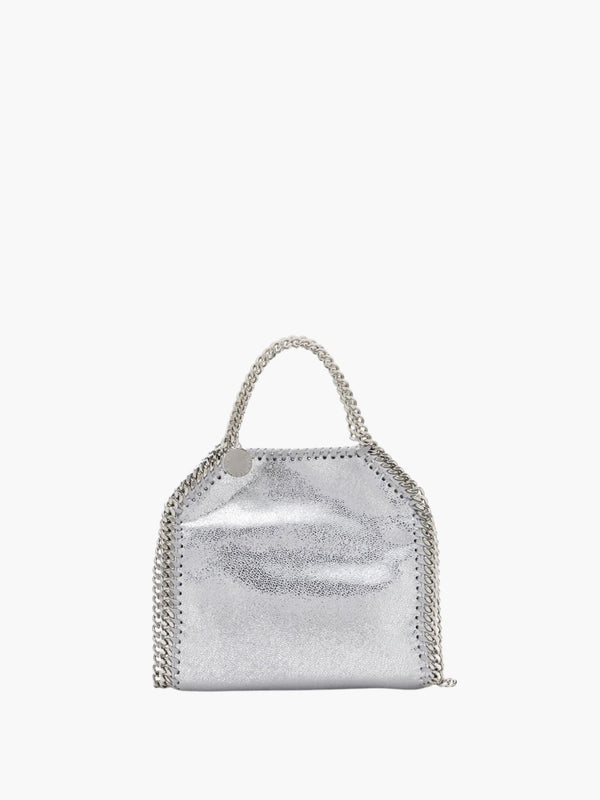 Stella Mccartney Bag Falabella Tiny Eco Shiny Dotted Chamois Silver