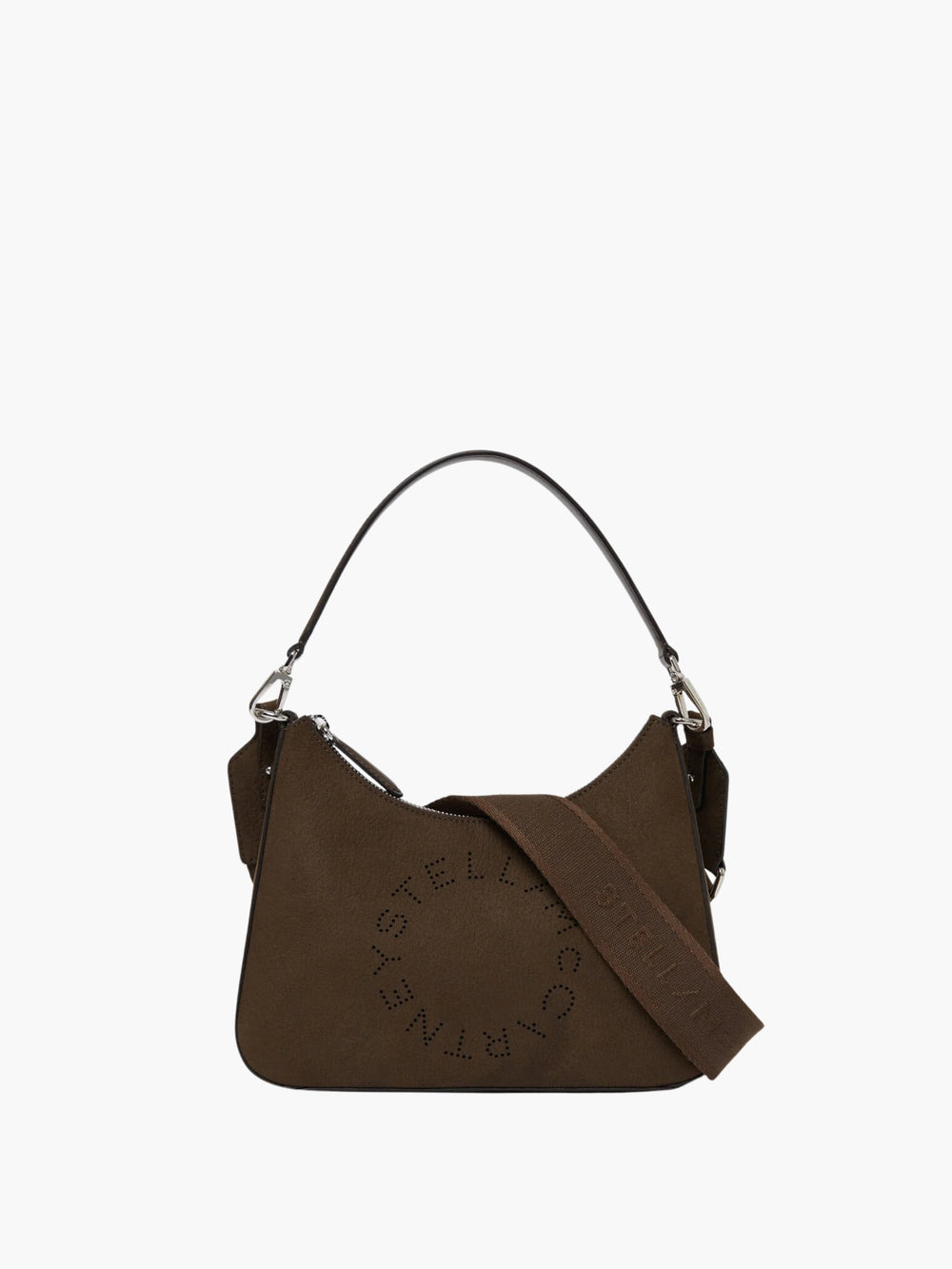 Stella Mccartney Bag Logo Hobo Shoulder Embossed Grainy Moka