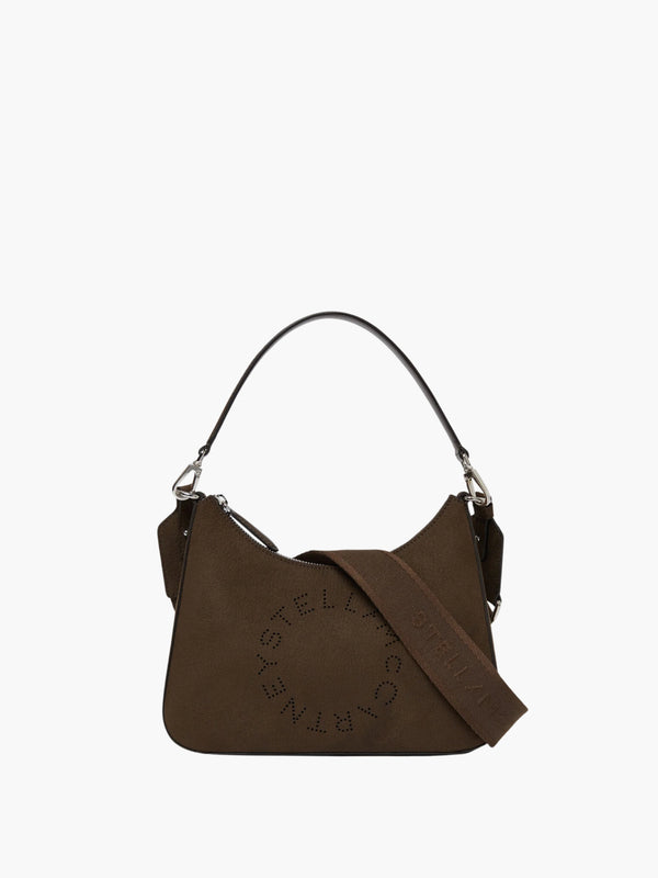 Stella Mccartney Bag Logo Hobo Shoulder Embossed Grainy Moka