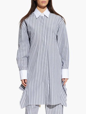 Stella Mccartney Dress Cotton Stripe Dress Grey/White