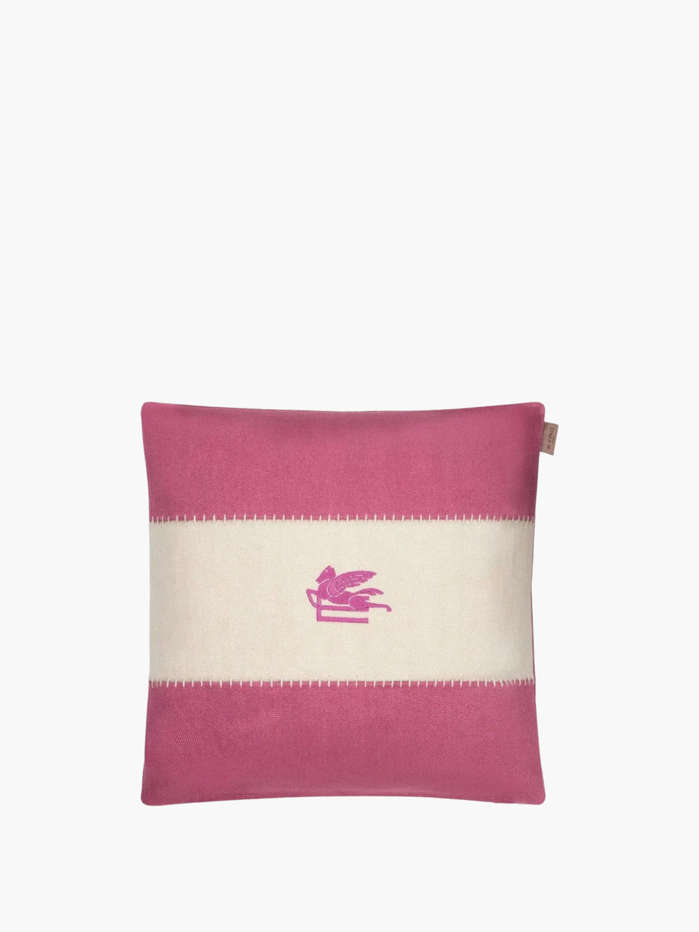Etro Cushions Pegaso Linen Embroidered Cushion 45X45 Red