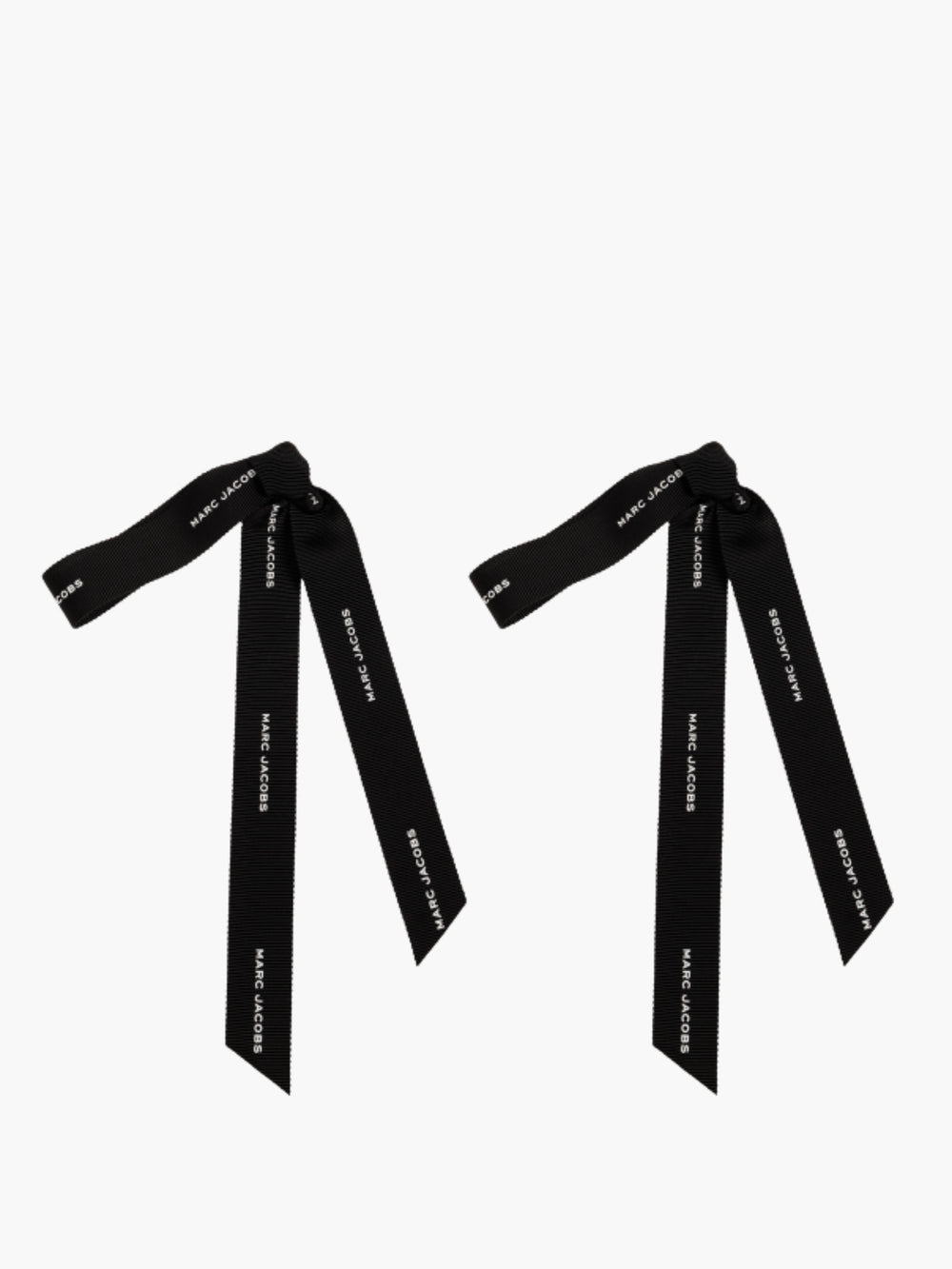 Marc Jacobs Earrings Ribbon Bow Statement Silver/Black