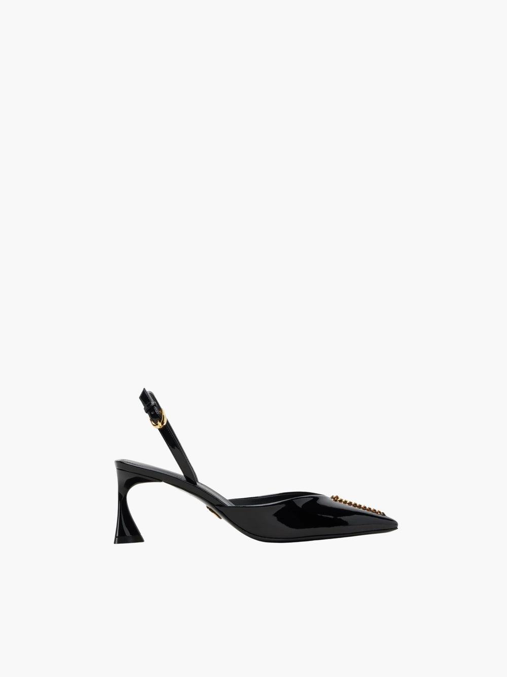 Stella Mccartney Heels Elsa Slingback Patent Alter Mat W/ Chain Black