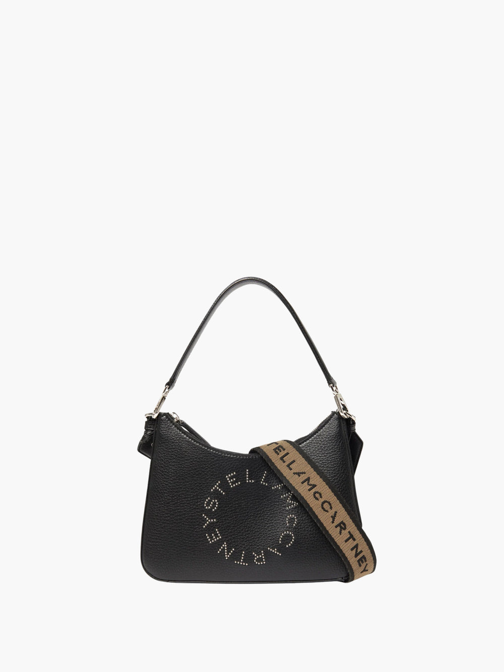 Stella Mccartney Bag Logo Hobo Shoulder Eco Embossed Grainy Black