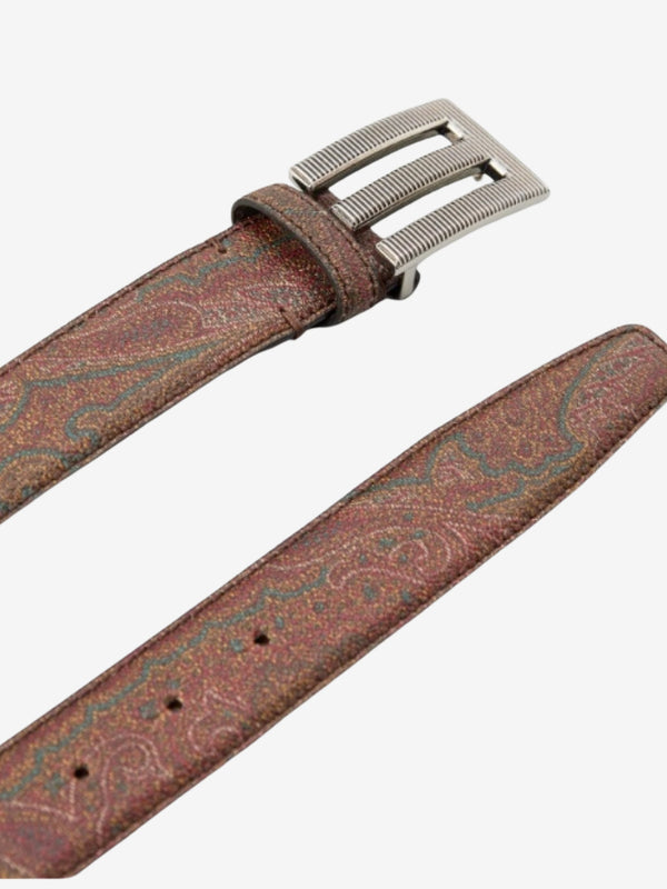 Etro Belt  Logo Arnica Brown