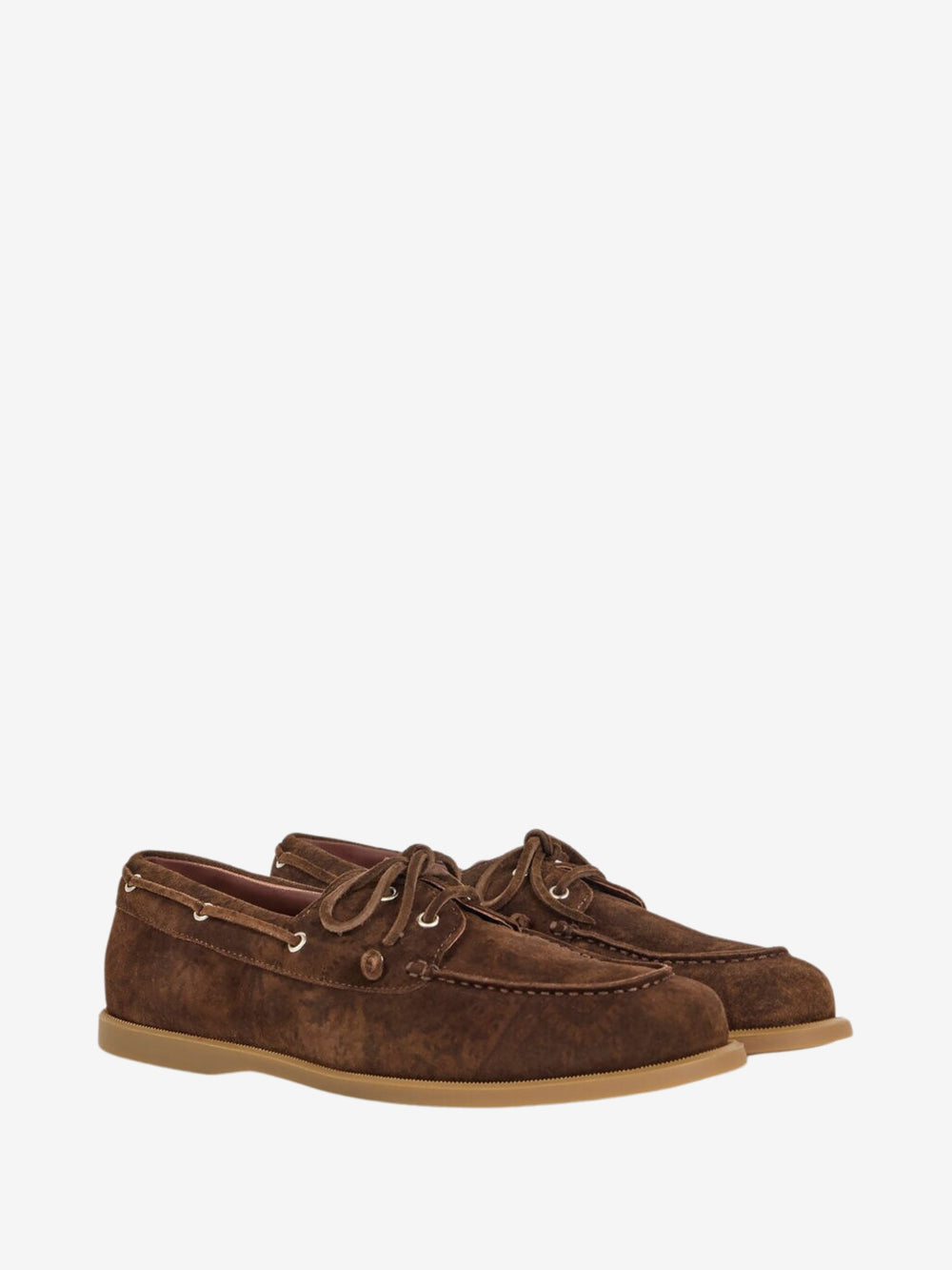 Etro Shoes Boat  Printed Suede Brown