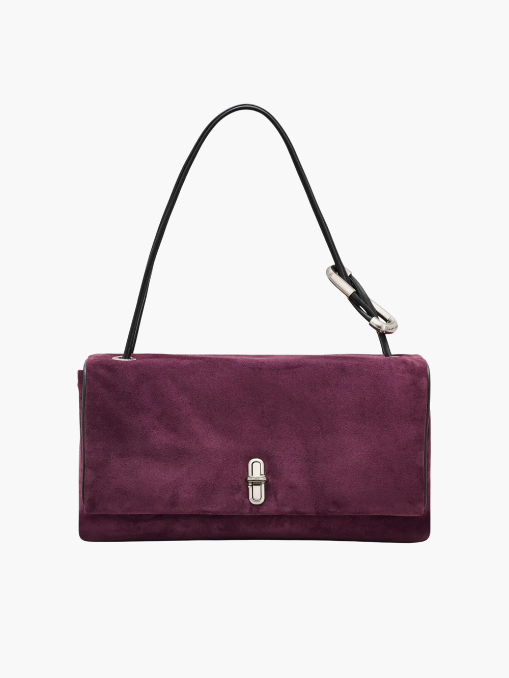 Marc Jacobs Bag Large Dual Shoulder Suede Dual Dark Plum