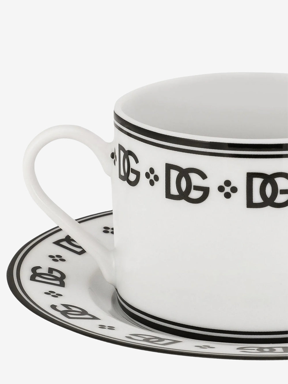 Dolce & Gabbana Teacups With Saucers Set Of 2 White