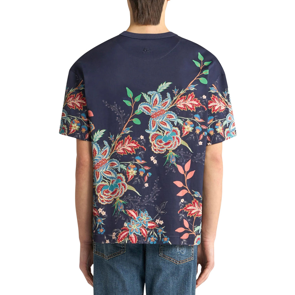 Etro T-Shirt Peacock Garden Navy