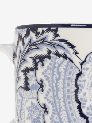 Etro Mug Bloom  Diam. 8 H.9 Cm White-Blue