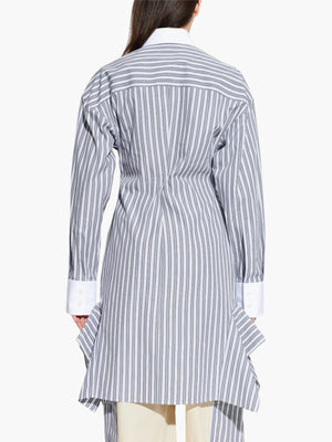 Stella Mccartney Dress Cotton Stripe Dress Grey/White