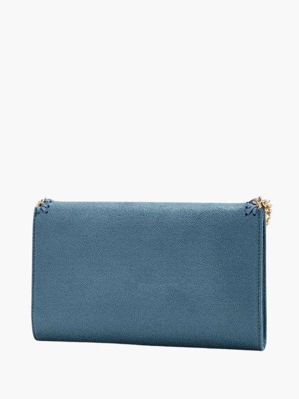 Stella Mccartney Bag Falabella Wallet W/chain Eco Shaggy Deer Feather Blue