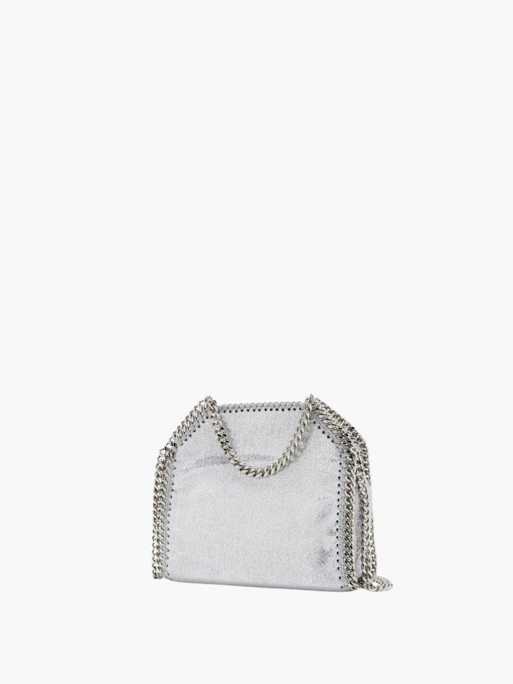 Stella Mccartney Bag Falabella Tiny Eco Shiny Dotted Chamois Silver