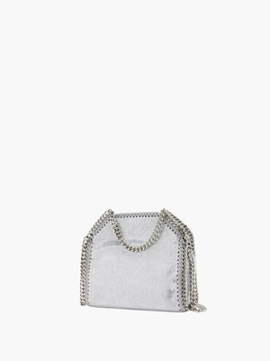 Stella Mccartney Bag Falabella Tiny Eco Shiny Dotted Chamois Silver
