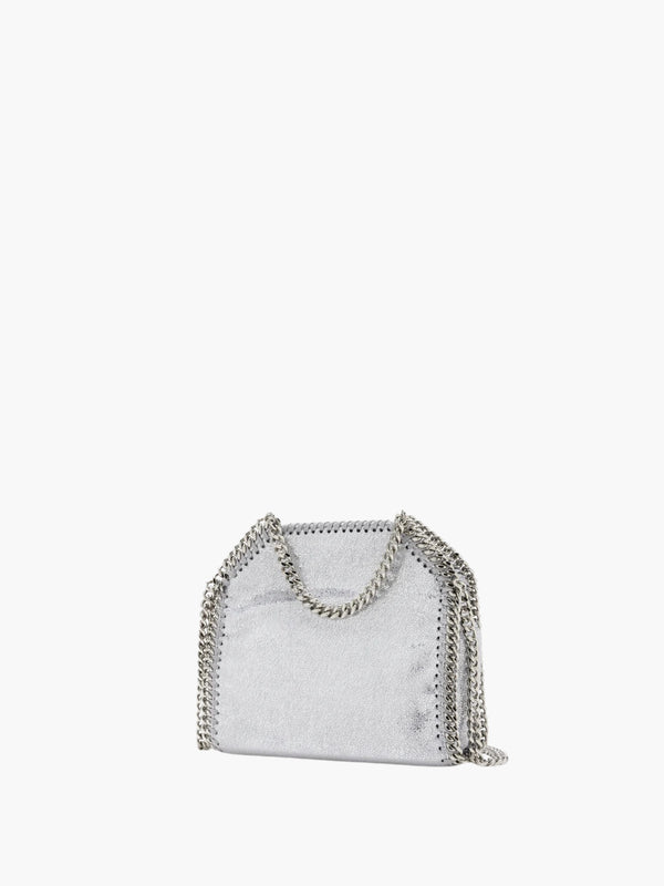 Stella Mccartney Bag Falabella Tiny Eco Shiny Dotted Chamois Silver