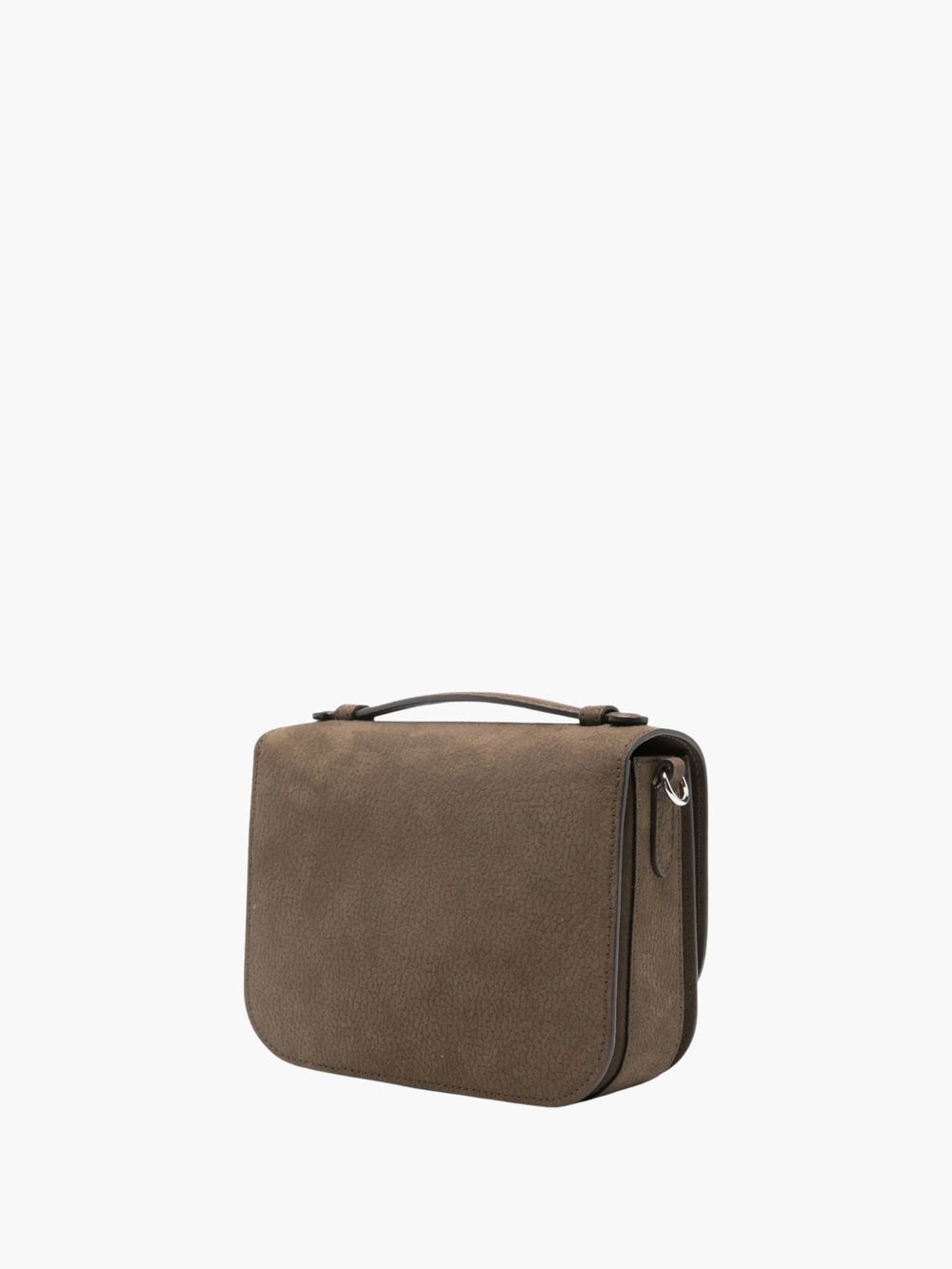 Stella Mccartney Bag Logo Flap Embossed Grainy Alter Suede Moka