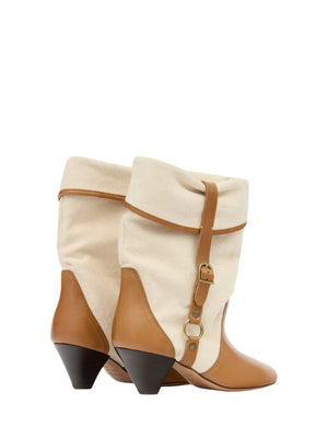 Isabel Marant Boot IB2 Darner Buckle Boots Ecru-Chestnut