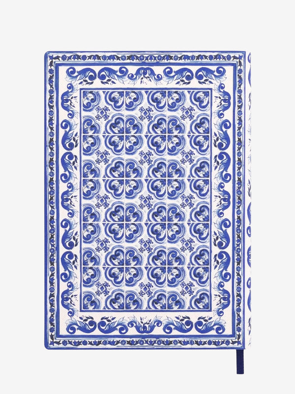 Dolce & Gabbana Medium Blank Notebook Textile Cover Blue