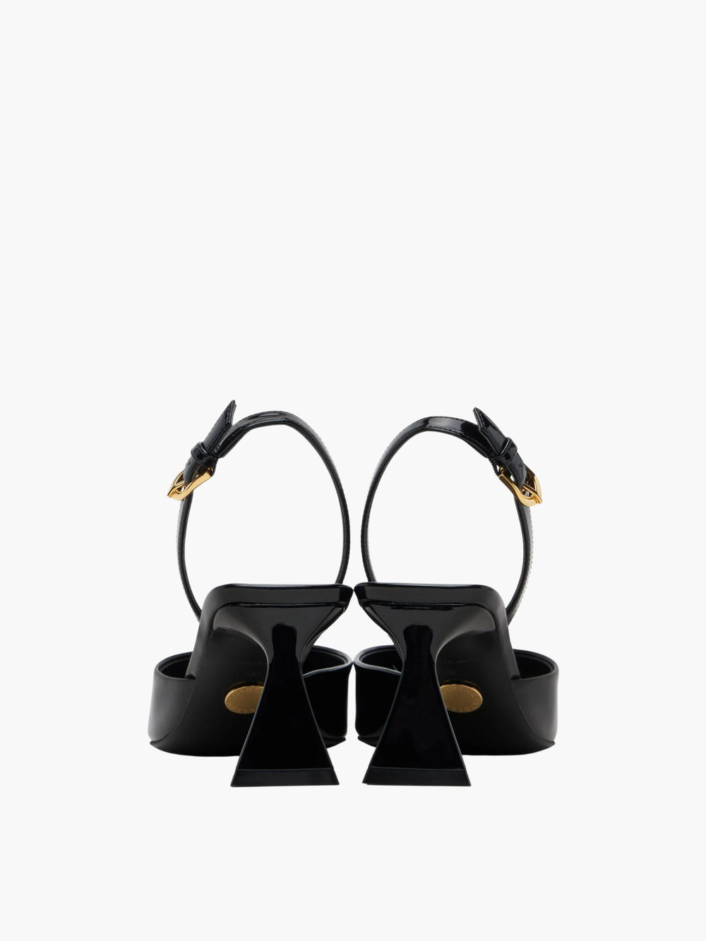 Stella Mccartney Heels Elsa Slingback Patent Alter Mat W/ Chain Black