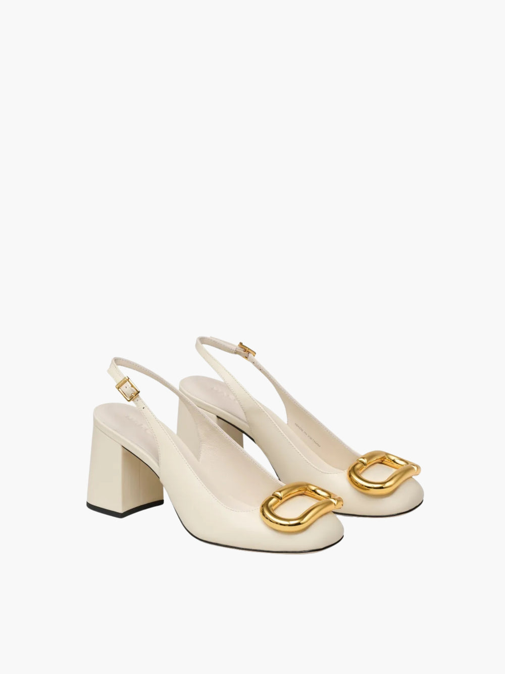 Marc Jacobs Heels Leather Slingback Cloud White