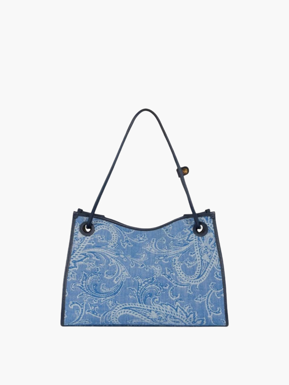 Etro Bag Pins Shopping Eyes Denim Jacquard Blue
