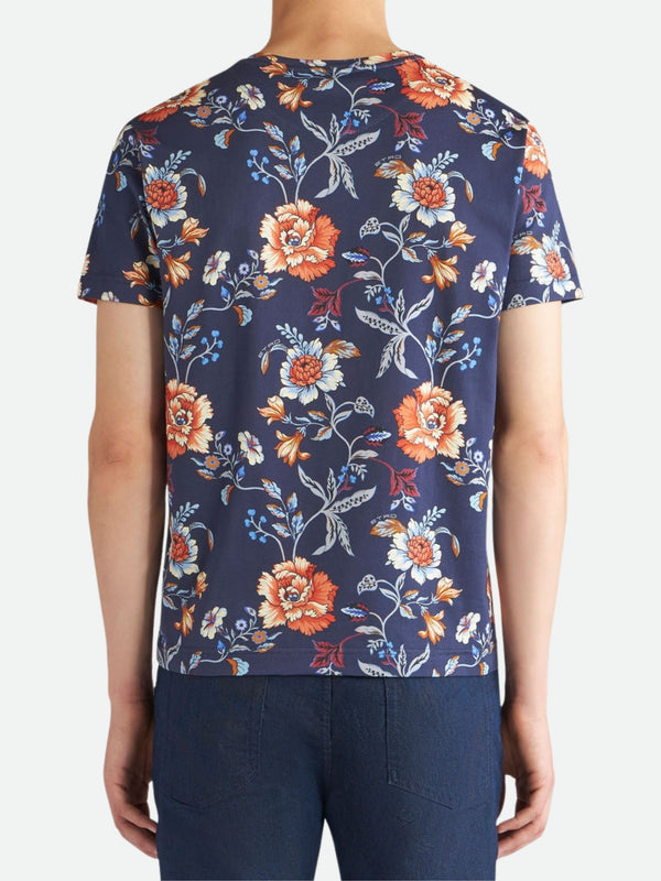 Etro Crew Roma Sleeve Print White