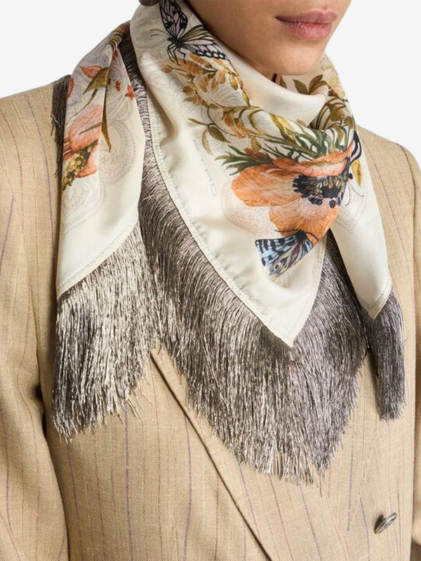 Etro Scarf Turandot Foulard 70X70 St White-Floral