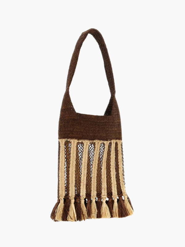 Isabel Marant Bag Knitted Tassle Tote Brown