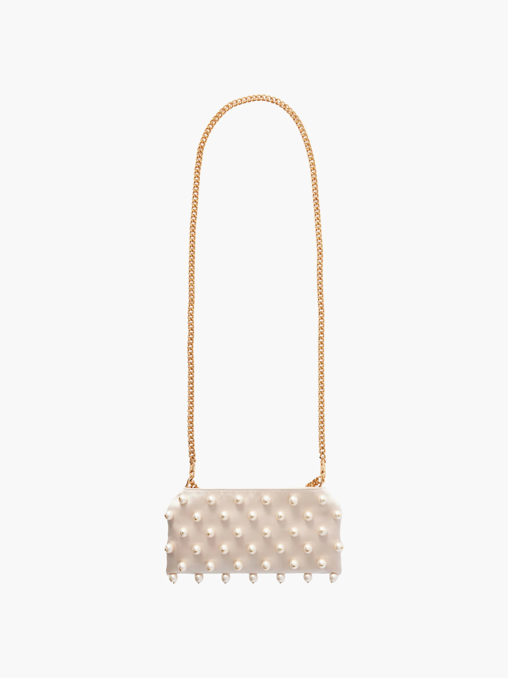 Stella Mccartney Bag Falabella Mini Evening Eco Satin W/studded Pure White